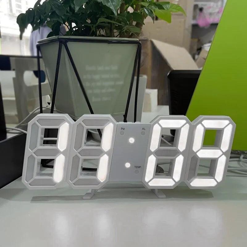 3D Led relógio digital luminoso moda relógio de parede multifuncional criativo usb plug in relógio eletrônico decoração para casa - bella casa